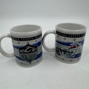 Vintage 2005 Orange County Choppers New York Motorcycle‎ Coffee Mug Set